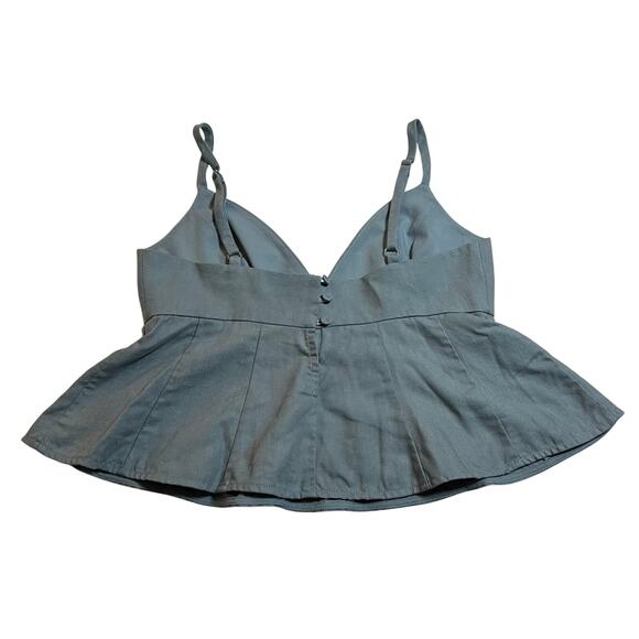 BCBGMAXAZRIA Meaghan Sleeveless V-Neck Ruffle Crop Top Size XXS Preppy Casual - Picture 3 of 5